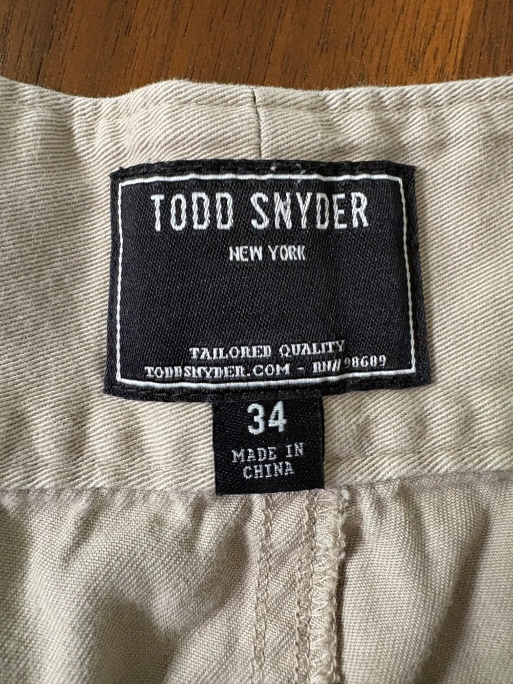 Todd Snyder Khaki Tan Men’s 34 Gurkha Trousers